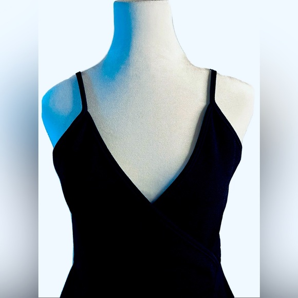 Velma Ladder Trim Flare Women’s Black Stretch Spaghetti Strap Mini Dress Size M - Picture 3 of 7